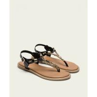 Sandalias planas de Mujer PORRONET 3112-001 ESCLAVA ADORNO METAL NEGRO 35855 25V - details 3