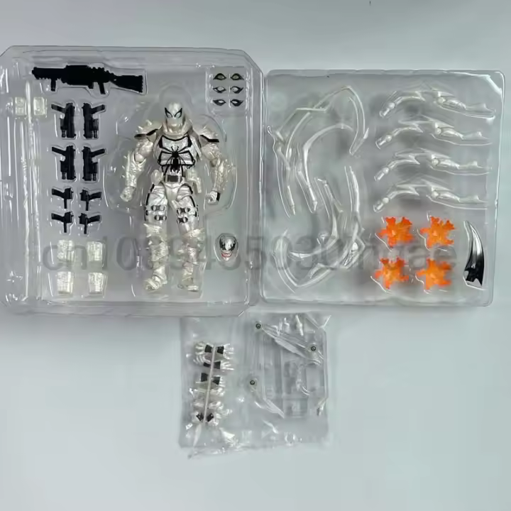 Figura De Acción Agent Venom Revoltech En Blanco Nueva Colección De Juguetes Modelo Móvil De Articulaciones Para Regalo De Cumpleaños - 1
