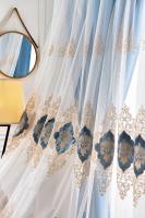 Cortina De Tela Gauze Boho Bordada 1pc Protección Solar Y Transpirable Para Decoración De Sala De Estar Y Dormitorio - details 1