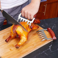 LMETJMA Pinzas De Oso De Acero Inoxidable Con Mango De Madera Y Abrebotellas Para BBQ Herramientas De Cocina Resistentes Al Calor Fáciles De Limpia KC0423 - details 0
