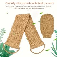 Toalla De Baño De Lino De Ramia Y Jute Escobilla De Ducha Para Exfoliación Corporal Cinta De Masaje Para Limpieza Del Baño - details 4