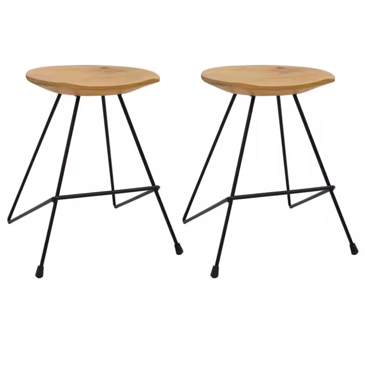 vidaXL Taburetes de cocina 2 unidades madera de teca maciza - 1
