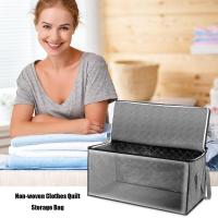 Large Capacity Clothes Storage Bag Non-Woven Foldable Quilt Storage Bag with Lids Zipper Wardrobe Clothing Organizer Sorting Box - details 0