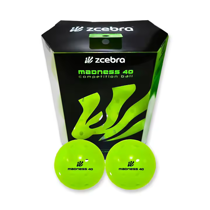 Pelotas de Pickleball Zcebra Madness 40 Competition Pack 6. Verde Neón Alta visibilidad. Para competición, aprobadas por la USA Pickleball, 40 agujeros. - 1