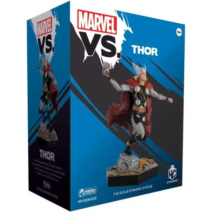 MARVEL - Eaglemoss Figura Thor Pose de Batalla -  Escala 1:18 - Diseñada para enfrentarse a Loki de esta misma colección - Recomendado para mayores de 12 años - 1