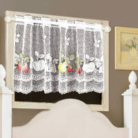Cortinas De Encaje Blanco Para Frutas Y Jardín Cortinas De Café Para Cocina Cortinas De Medio Corte Para Armarios Perforados Estilo Pastoral 100% Poliéster - details 0