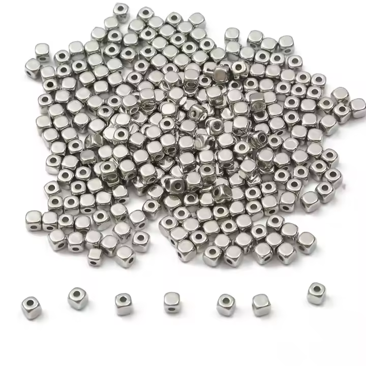200-300pcs Cuentas De Espaciador Cuadradas CCB Rosa Oro Para Creación De Joyas DIY Pulseras Collares Accesorios Tamaño 3-4mm - 1