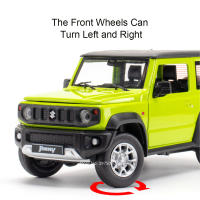 Coche De Juguete Suzuki Jimny a Escala 1:18 Con Luz Y Sonido 4 Puertas Abiertas Vehículos De Rueda Pull Back Para Niños Decoración Regalos Metal Y Goma Verde/negro - details 6