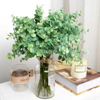 6pcs Eucalipto Artificial Verde Para Decoración De Hogar Boda Navidad Mesa DIY Hojas De Planta Falsa De Plástico - details 4