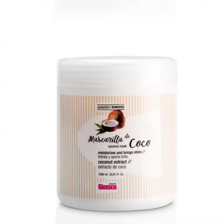 Glossco Mascarilla de Coco Cabellos Secos y Dañados - 1000ml - 1