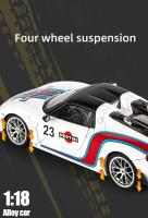 Modelo a Escala 1:18 Porsche 918 Spyder Martini Racing Aleación Vehículo Diecast Metal Simulación De Sonido Y Luz Juguete Para Niños Regalo - details 2