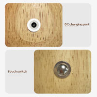 Lámpara De Noche Creativa De Madera INS Lámpara De Mesa Para Camastro Iluminación De Habitación Recargable 3 Colores Ajustable Sin Etapas En Forma De Hongos - details 3