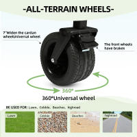 S7 STAR 7 inch Carrito Plegable de Carga con Rueda Ancha, Carro de Transporte Compacto y Ligero, Ideal para Compras, Jardín, Camping y Playa, Manillar Ajustable y Gran Capacidad, Fácil de Guardar - details 2