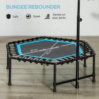 SPORTNOW Trampolín de Fitness 114x114x132 cm Cama Elástica Fitness con Mango Ajustable de 3 Niveles Marco de Acero para Entrenamiento Piernas Cuerpo en Hogar Oficina Gimnasio Rojo - details 4