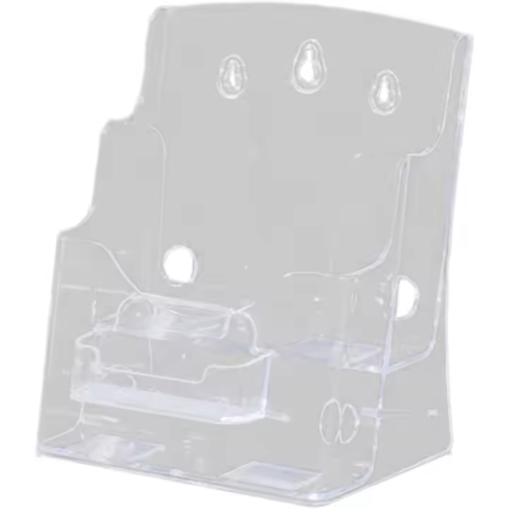 Soporte para folletos, expositor de tarjetas de presentación de acrílico transparente, para escritorio o pared, para menús de oficina, hoteles, tamaño A5, 2 niveles. - 1