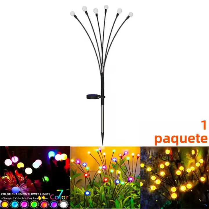 10 Pack Luces Solares Para Jardín Diseño De Hoja Mejorado Luces Exteriores Para Jardín Con Luz LED Duraderas Y Modernas - 1