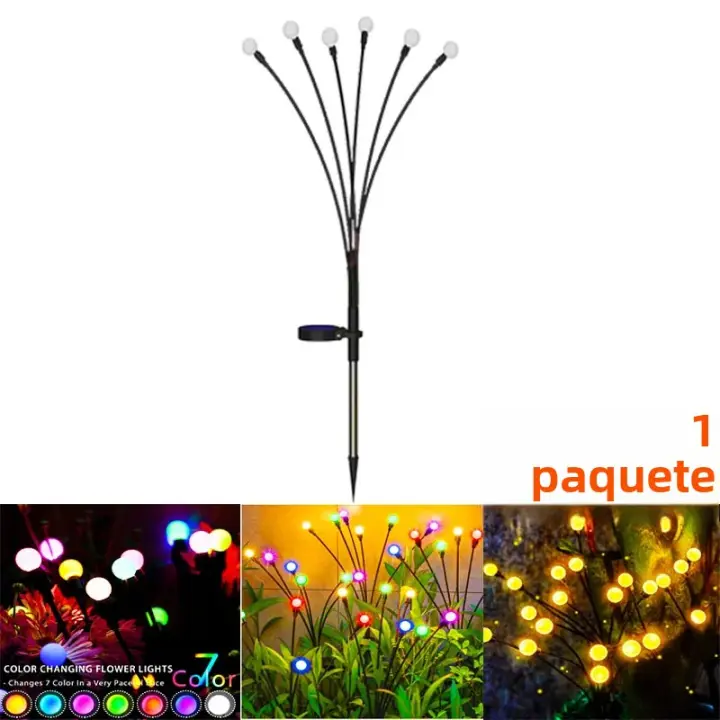 10 Pack Luces Solares Para Jardín Diseño De Hoja Mejorado Luces Exteriores Para Jardín Con Luz LED Duraderas Y Modernas - 1