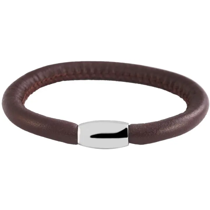 Akzent® Pulsera Redonda de Couro Genuíno Cham Cham 18cm - 1