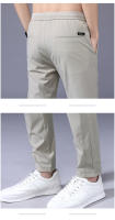 Pantalones Casuales Para Hombre MINGYU Primavera Verano Ultradelgados Estilo Recto Cintura Media Stretch Color Caqui Ajustados - details 15