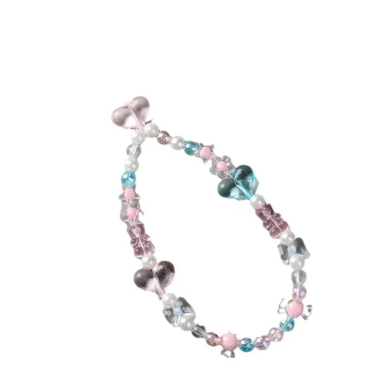Colgante de Mano para Móvil con Cuentas - Pulsera Abalorios con Función Antipérdida - Cordón de Teléfono con Correa de Muñeca - Ideal como Cordon Movil o Colgante Móvil - 1 PCS - 1