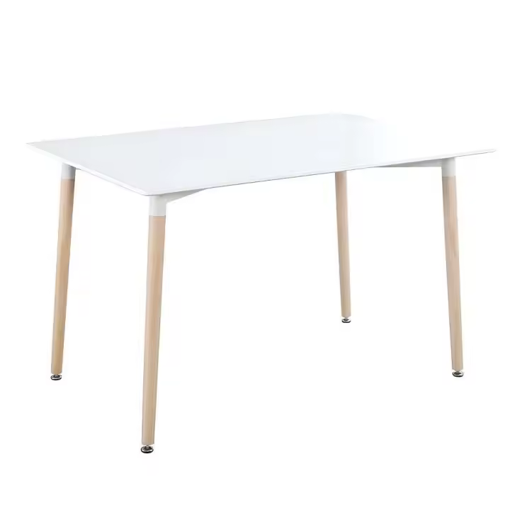 Mesa de cocina rectangular nórdica, blanca, 100 x 70 cm - 1