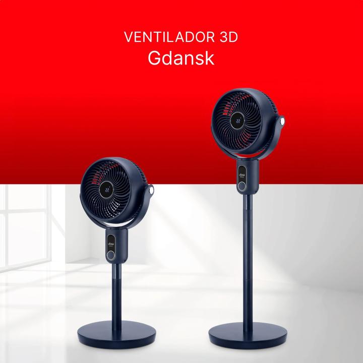 Ventilador De pie Ufesa Gdansk 84105843 | 25,0 cm, 50 W, Negro, Oscilación 3D, Mando a distancia, Auto oscilante, Modo… — oferta en Miravia