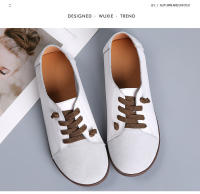 Zapatos De Mujer Nuevos 2024 Primavera Cuero Genuino Antideslizantes Planos Con Cordones Mocasines De Talla Grande Oxford Casual Para Mujer - details 12