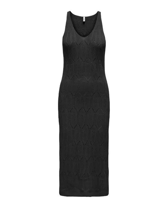 Vestido Only Mea midi negro punto sin mangas de mujer - 1