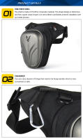 Bolsa Lateral Impermeable Para Motocicleta Moto Carrilera Casual Exterior Bolsa De Cinturón De Hombro Duro Para Motorbike - details 6