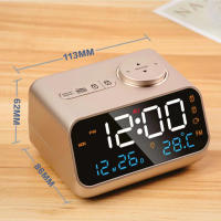 Reloj De Alarma LED Con Radio FM Para Lado De Cama Moderno Calendario Digital Con Termómetro Y Higrómetro Para La Mesa - details 3