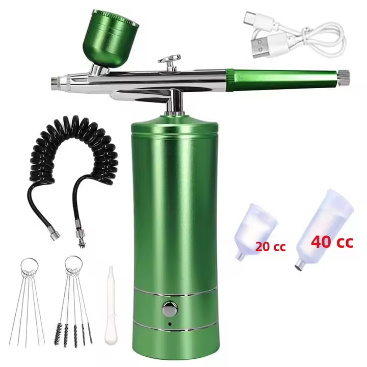 Kit De Pistola De Pulverización Con Compresor Para Pintura Modelado Arte De Uñas Y Pasteles LIXIU K10 pro Eléctrica Portátil - 1