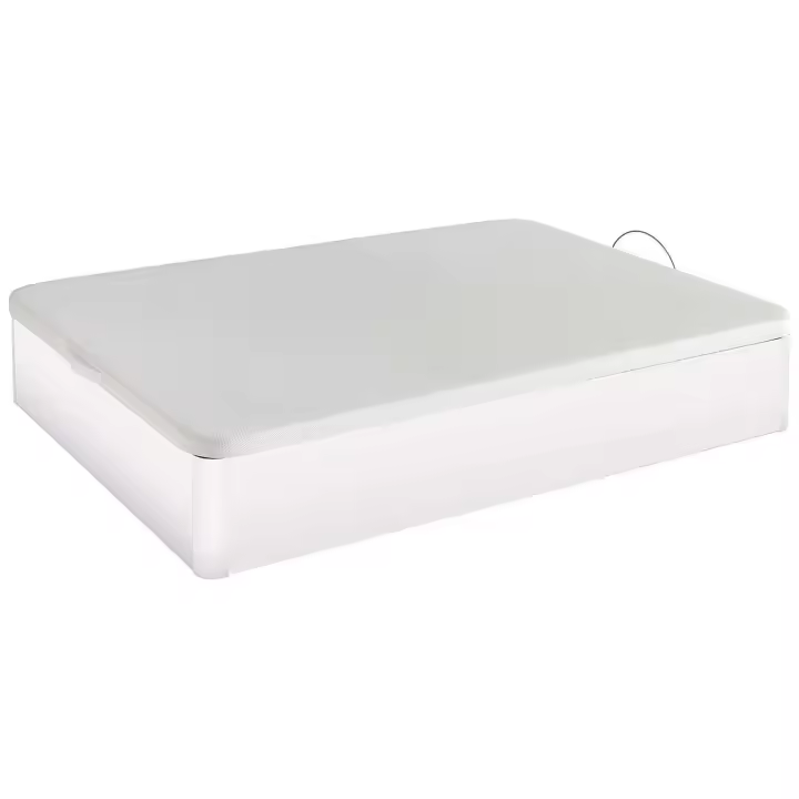 Miroytengo Cama Canapé Base Tapizada Blanco o Roble en Varias Medidas - 1