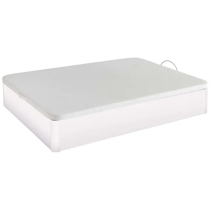 Cama Canapé Base Tapizada Blanco o Roble en Varias Medidas - 1