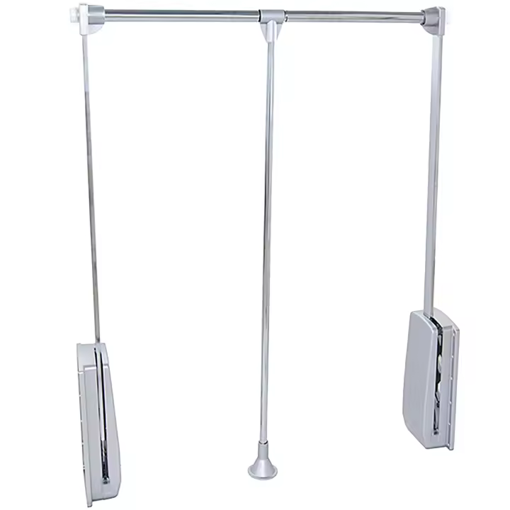 Colgador abatible Hang en color cromado para armario extensible 60 a 83 cm adaptable 83x85x60 cm acero y plástico - 1