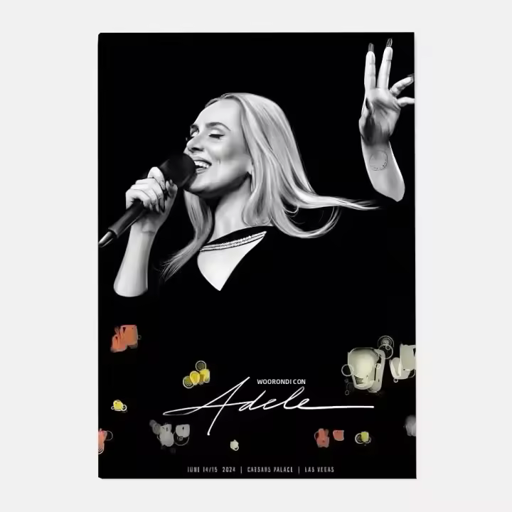 Póster HD De Adele Artista Musical Para Decoración De Sala De Estar Bar Office Imagen Clásica Resistente Al Agua Y Adhesiva - 1