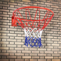 HOMCOM Canasta de Baloncesto de Pared Ø46 cm Aro de Baloncesto con Red de Baloncesto Marco Metálico y 12 Ganchos para Interior y Exterior Rojo - details 1