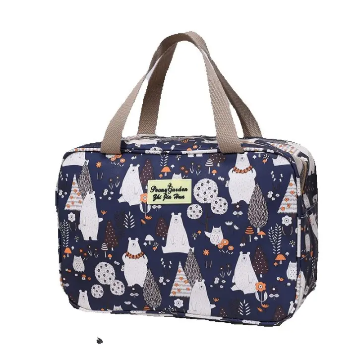 Neceser Mujeres Neceser de Viaje Bolsa de Lavar Bolsa de Cosméticos Grande Bolsas de Tocador Señoras Bolsas de Asiento Organizador Impermeable Bolso de Lavado Maquillaje para niños (Oso) - 1