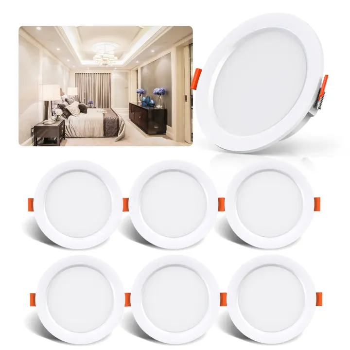 Focos LED Empotrables 6 Unidades, 5W, Equivalente 50W, Blanco Extraplane, Baño Cocina Salón - 1