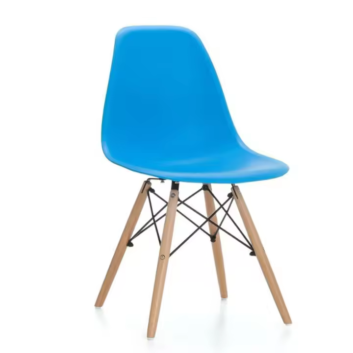 ORION91 Silla ORION91 Polipropileno Color Azul Cielo y Patas en Madera Haya 46,5 x 48 x 82 cm Comedor Oficina Salón Teletrabajo Cocina – SpazioLuzio - 1