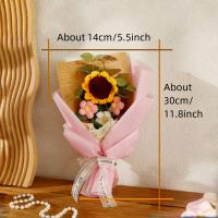 1pc Bouquet De Crochet Efun Flores Hechas a Mano Con Girasoles Y Margaritas Regalo Para San Valentín Aniversario Boda Día De La Madre Cumpleaños Decoración De Hogar - details 0