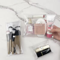 Bolsa De Maquillaje Transparente Organizador Portátil De PVC Para Pinceles Y Productos De Higiene Personal Impermeable Para Almacenamiento De Estationery - details 3