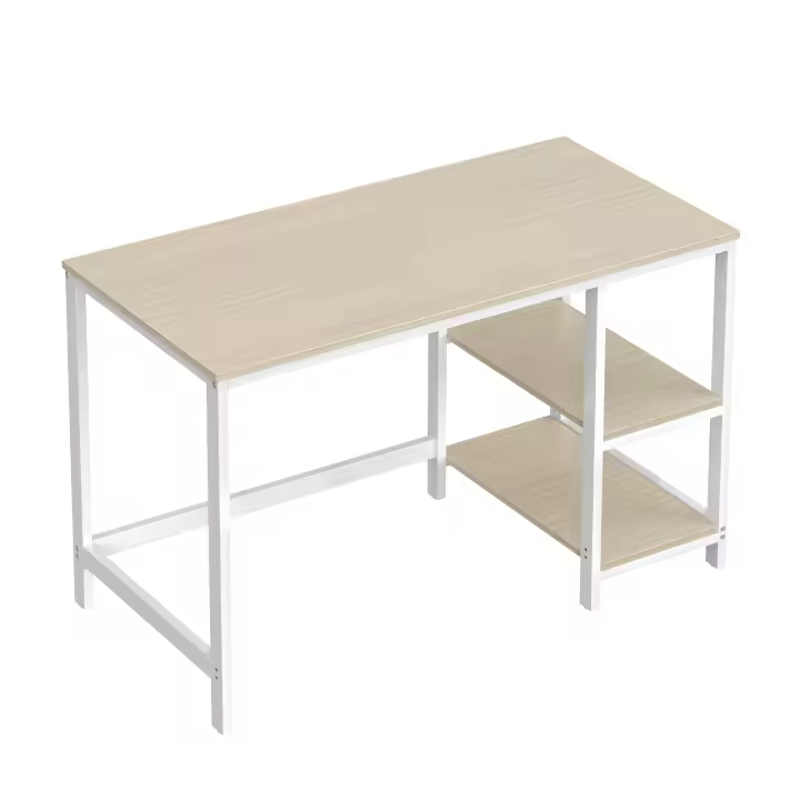 VASAGLE Escritorio, Mesa de Ordenador, con 2 Estante a la Izquierda o a la Derecha, para Oficina, Dormitorio, Estructura de Acero, Industrial, Marrón Rústico y Negro/Greige y Negro/Negro/Blanco Arce/Beige Natural y Blanco Perla - 1