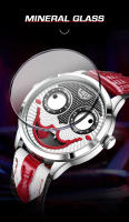 Reloj De Cuarzo LIGE 2025 Para Hombre Creativo Con Correa De Cuero Resistente Al Agua Diseño De Payaso Moda Casual Reloj Hombre - details 11