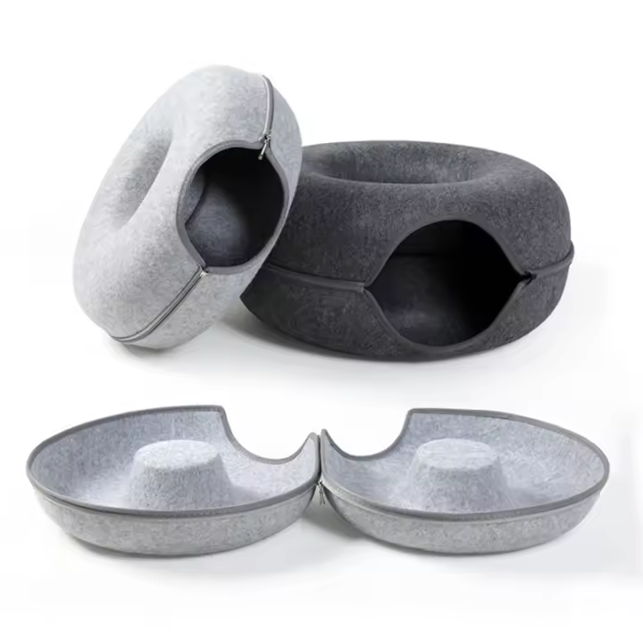 Túnel Donut Para Gatos Juguete Interactivo De Playa Cama Dual Para Cochinillos Conejos Algodón 100% Material Para Gatos Adiestramiento Para Gatos Jóvenes - 1