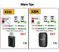 Adaptador Universal 4 En 1 Para Coche De Cierre De Cableado a Inalámbrico Android Auto CarPlay TV Box Accesorios De Coche Plug And Play - details 0