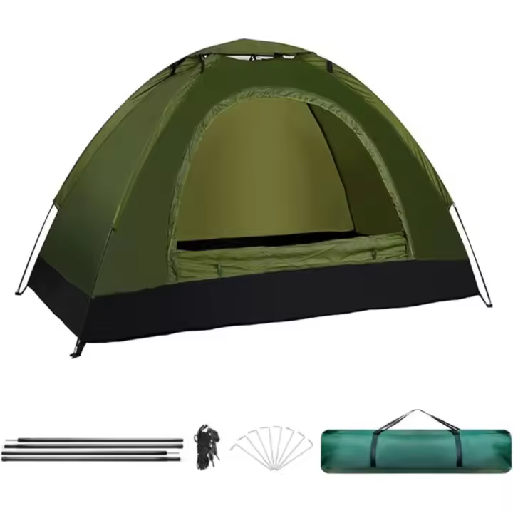 COSHANO Tienda de Campaña Tipo iglu Impermeable Acampar, Camping, Carpa Verde con Bolsa de Transporte (4 Personas) - 1