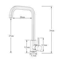 Grifo De Cocina De Acero Inoxidable 304 Con Mangue Flexible Para Agua Caliente Y Fría Montaje En Plataforma Manillar Único - details 10