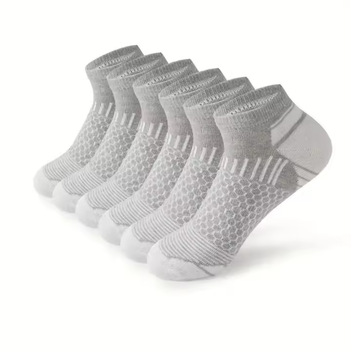 6 Pares De Sport Cortos Para Hombre Transpirables Cómodos De Poliester Para Todas Las Estaciones Correr Casual - 1