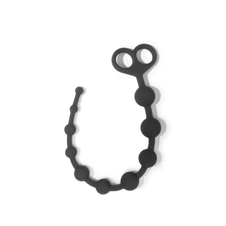 Platanomelón - Cadena Anal con 10 Bolas y Dos Anillas, 30 cm Insertables - Cuki Negro - 1