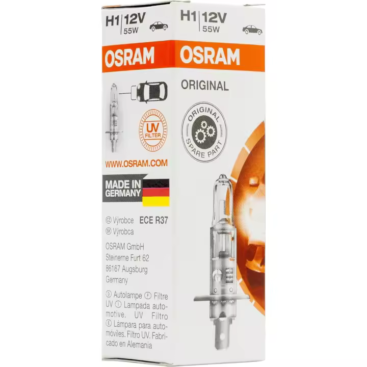 OSRAM 64150 Lámpara Halogen P14,5s 12V 55W H1, Halogenweiß [Clase de eficiencia energética A]  x2 - 1